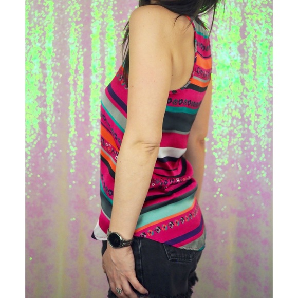 A.K.A. Silky Pattern Stripe Light Summer Tank 👓 - Picture 3 of 6